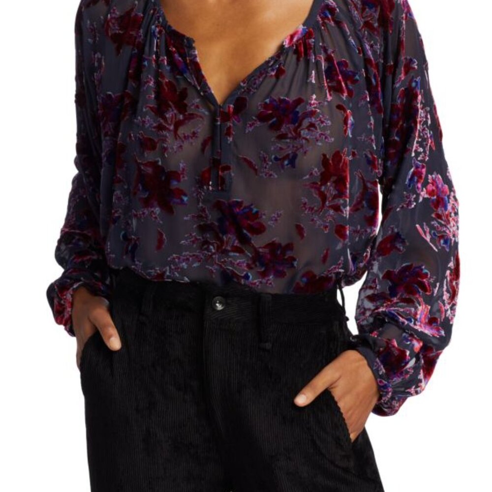 Rag & Bone Yuni Burnout Blouse, Large - Like New!… - image 1